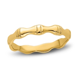 High-Polish Bamboo Ring 14K Yellow Gold