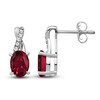 Thumbnail Image 1 of Natural Ruby Earrings 1/20 ct tw Diamonds 14K White Gold