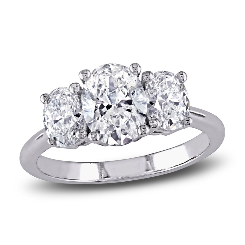 3.5 Ctw Solitaire Oval-Cut Engagement Ring in 18K Gold – Luxe VVS