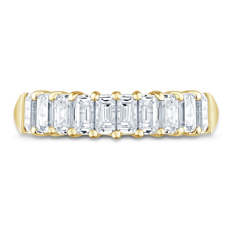 Pnina Tornai Lab-Created Diamond Anniversary Band 2 ct tw Emerald 14K Yellow Gold