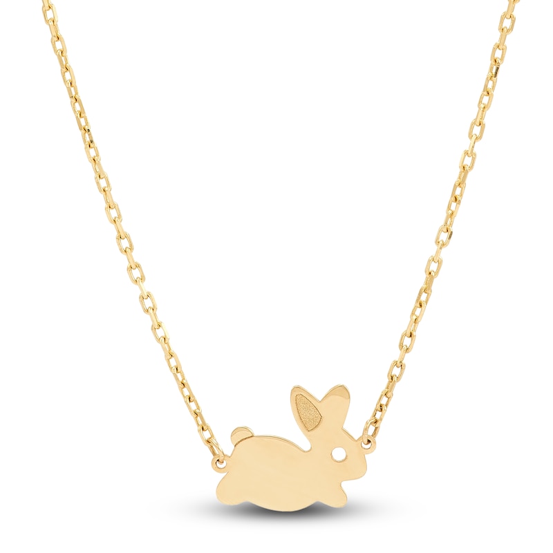 Main Image 1 of Children's Bunny Necklace 14K Yellow Gold 16"