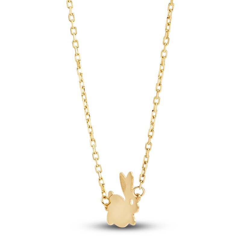 Main Image 2 of Children's Bunny Necklace 14K Yellow Gold 16"
