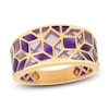 Thumbnail Image 1 of Italia D'Oro Ring Purple Enamel 14K Yellow Gold