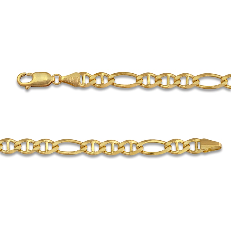 Main Image 2 of Solid Figaro Chain Bracelet 14K Yellow Gold 8" 5.0mm