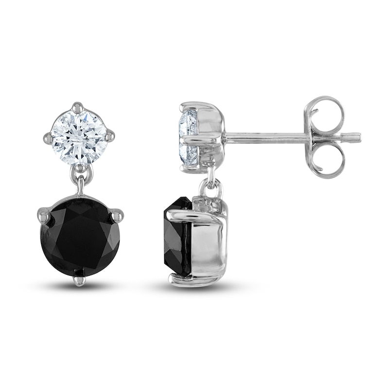 Black & White Diamond Earrings 2-1/2 ct tw Round 14K White Gold | Jared