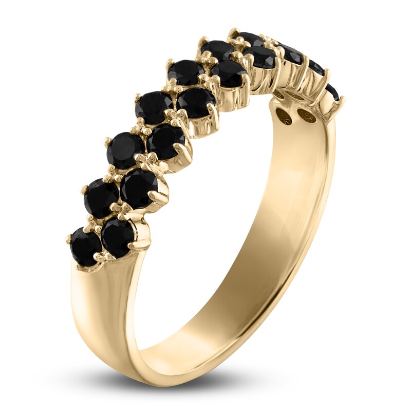 Black Diamond Ring 1 ct tw Round 14K Yellow Gold