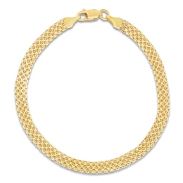 Hollow Bismark Chain Bracelet 14K Yellow Gold 7.25" 4.7mm