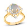 Thumbnail Image 0 of Kallati Oval-Cut Natural Opal Ring 3/8 ct tw Diamonds 14K Yellow Gold