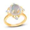 Thumbnail Image 1 of Kallati Oval-Cut Natural Opal Ring 3/8 ct tw Diamonds 14K Yellow Gold