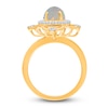 Thumbnail Image 1 of Kallati Oval-Cut Natural Opal Ring 3/8 ct tw Diamonds 14K Yellow Gold