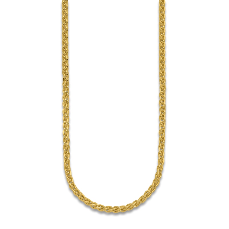 Main Image 2 of High-Polish Wheat Chain Necklace 24K Yellow Gold 18" 4.0mm