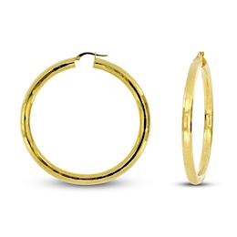 Diamond-Cut Hoop Earrings 14K Yellow Gold