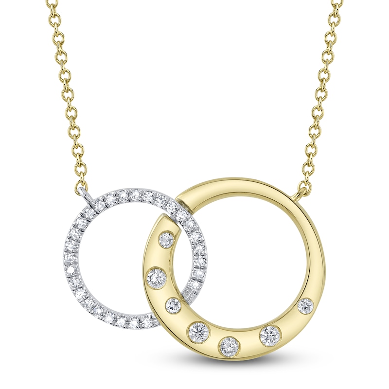 Shy Creation Diamond Circle Necklace 1/8 ct tw 14K Two-Tone Gold SC22009316