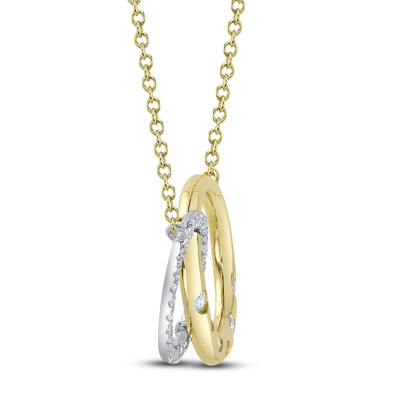 Shy Creation Diamond Circle Necklace 1/8 ct tw 14K Two-Tone Gold SC22009316