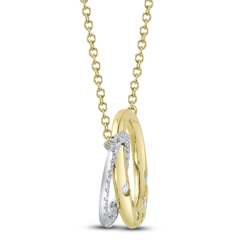 Main Image 2 of Shy Creation Diamond Circle Necklace 1/8 ct tw 14K Two-Tone Gold SC22009316