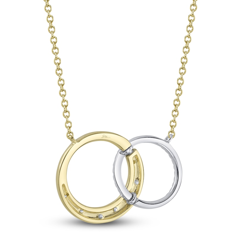 Shy Creation Diamond Circle Necklace 1/8 ct tw 14K Two-Tone Gold SC22009316