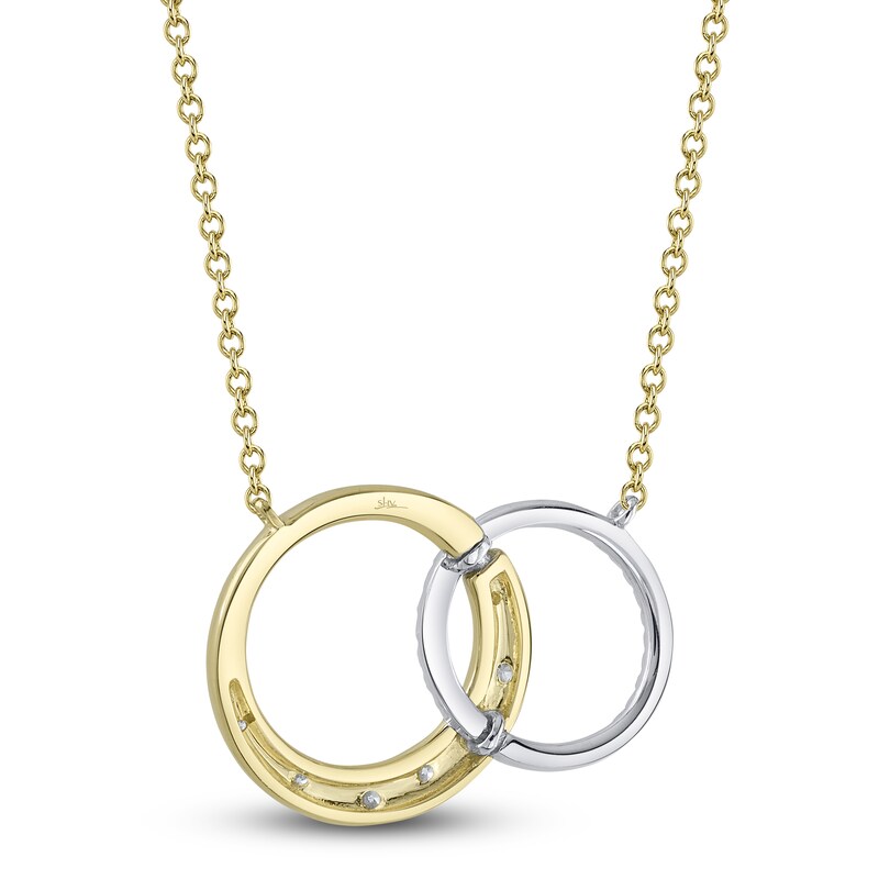 Main Image 3 of Shy Creation Diamond Circle Necklace 1/8 ct tw 14K Two-Tone Gold SC22009316