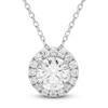 Thumbnail Image 1 of Diamond Halo Pendant Necklace 1-1/2 ct tw Round 14K White Gold