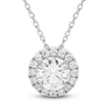 Thumbnail Image 0 of Diamond Halo Pendant Necklace 1-1/2 ct tw Round 14K White Gold