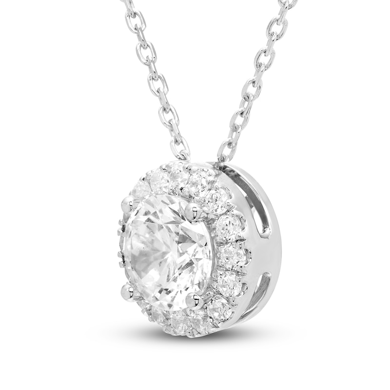 Main Image 2 of Diamond Halo Pendant Necklace 1-1/2 ct tw Round 14K White Gold