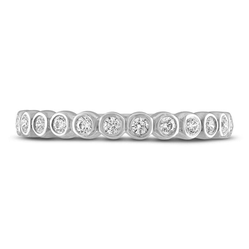 Main Image 3 of Diamond Bezel Wedding Band 1/4 ct tw 14K White Gold 2.7mm