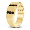 Thumbnail Image 2 of Men's Black Diamond Ring 1 ct tw Round 14K Yellow Gold