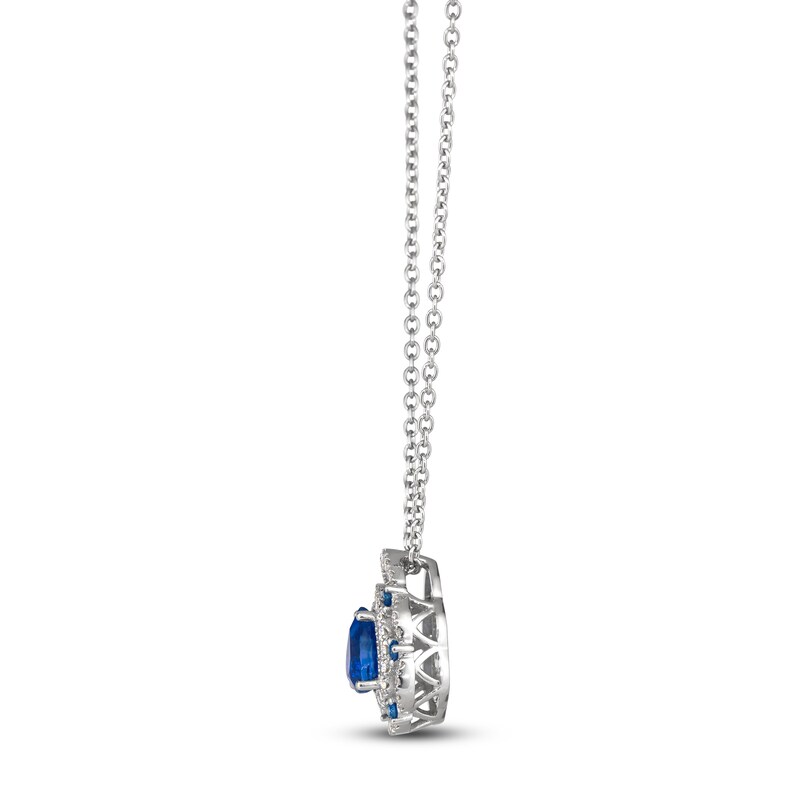 Main Image 2 of Le Vian Natural Sapphire & Diamond Necklace 1/5 ct tw Platinum