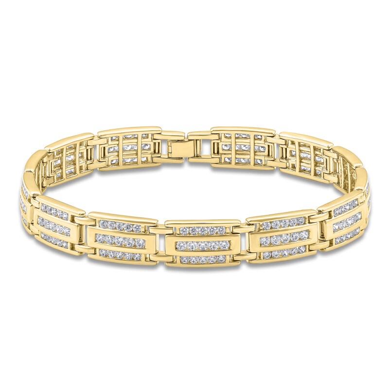 Main Image 1 of Men's Triple-Row Diamond 5 ct tw 14K Yellow Gold