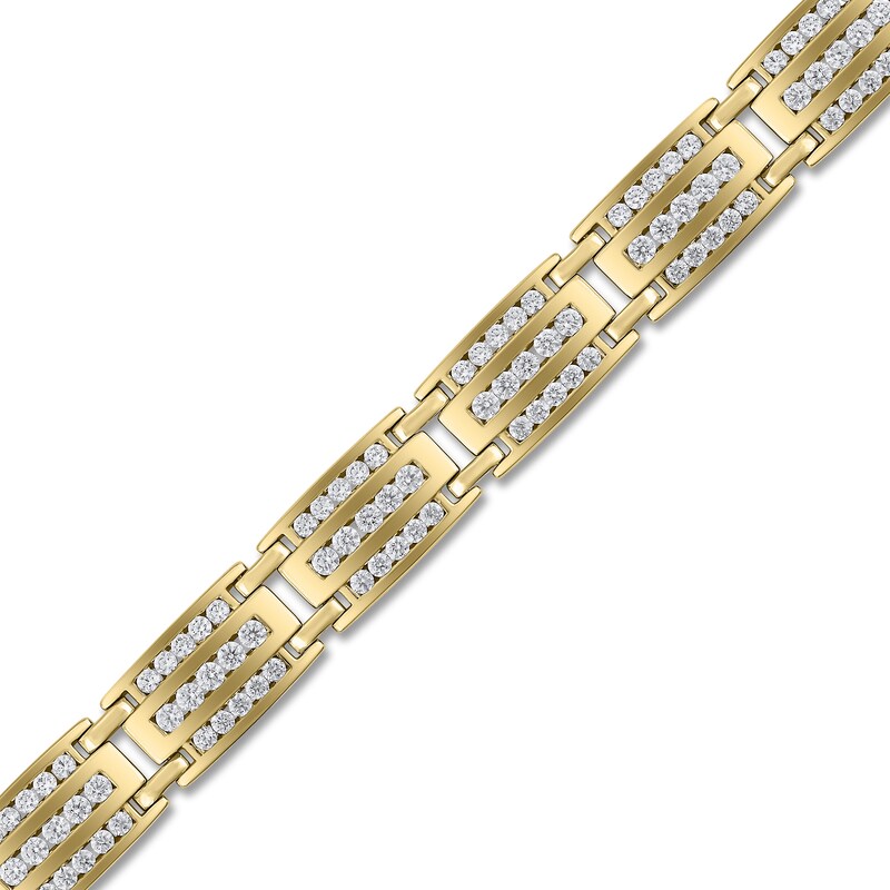 Main Image 3 of Men's Triple-Row Diamond 5 ct tw 14K Yellow Gold