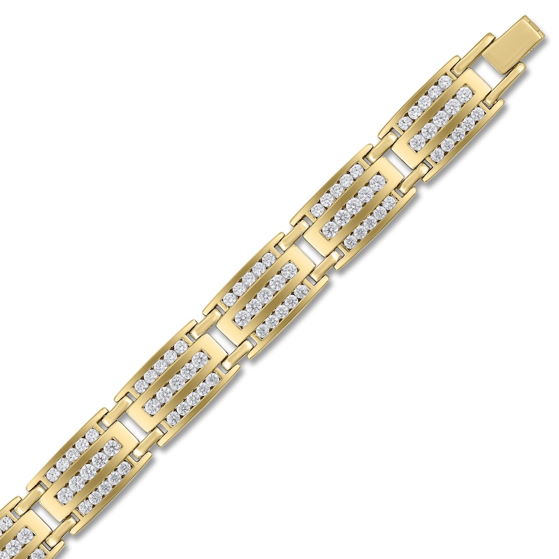 Main Image 4 of Men's Triple-Row Diamond 5 ct tw 14K Yellow Gold