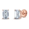Thumbnail Image 2 of Emerald-Cut Lab-Grown Diamond Solitaire Stud Earrings 1-1/2 ct tw 14K Rose Gold (F/SI2)
