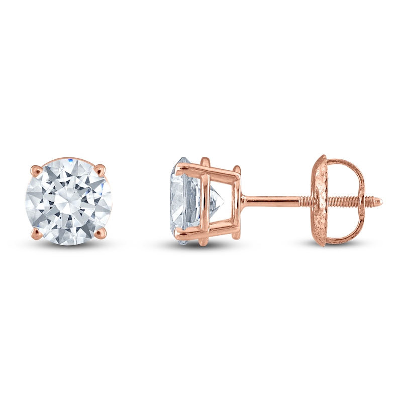 Round-Cut Lab-Grown Diamond Solitaire Stud Earrings 1/ ct tw 14K Rose Gold (F/SI2