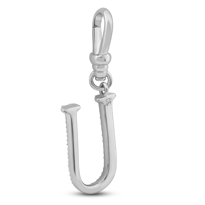 Main Image 2 of Charm'd by Lulu Frost Diamond Letter U Charm 1/8 ct tw Pavé Round 10K White Gold