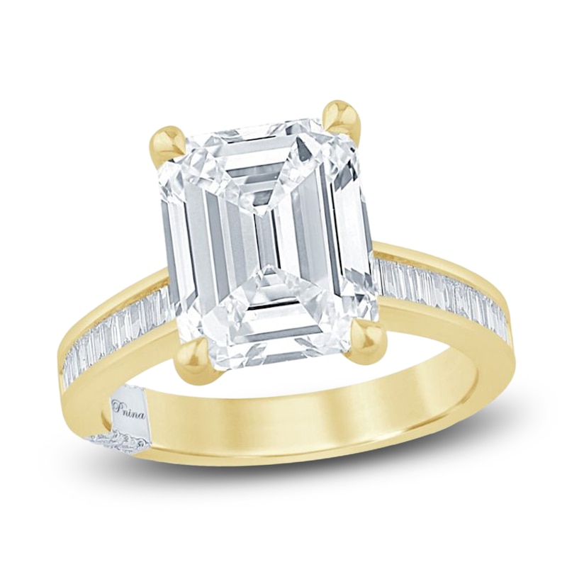 Main Image 1 of Pnina Tornai Lab-Grown Diamond Emerald-Cut Engagement Ring 5-5/8 ct tw 14K Yellow Gold