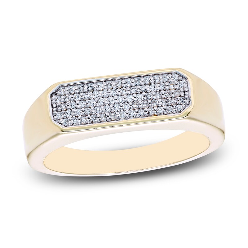 Main Image 1 of Men's Diamond Pavé Fashion Ring 1/5 ct tw 10K Yellow Gold