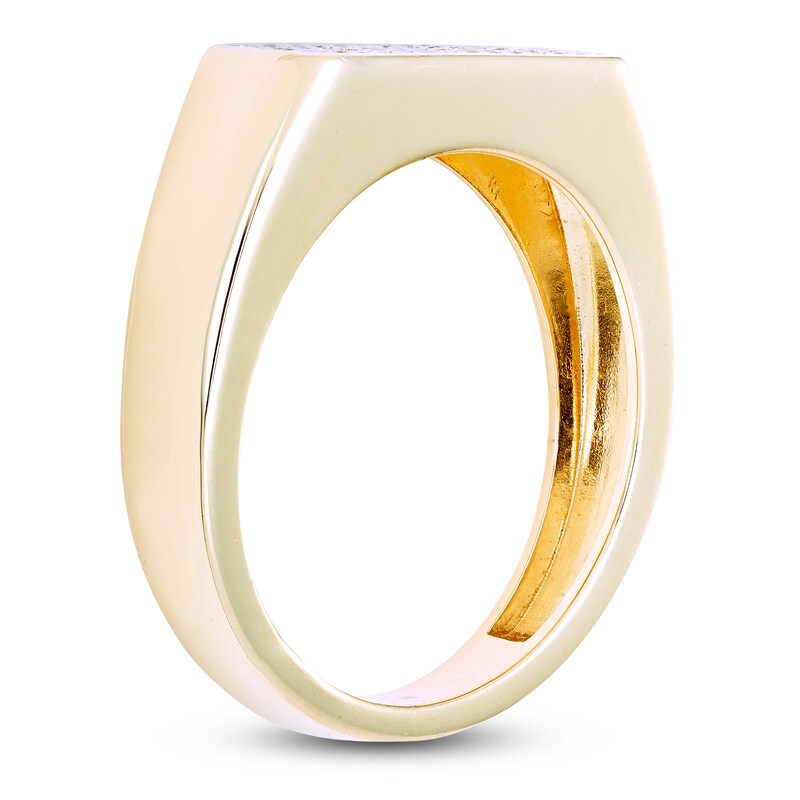Main Image 2 of Men's Diamond Pavé Fashion Ring 1/5 ct tw 10K Yellow Gold