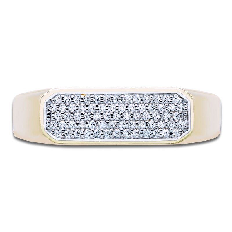 Main Image 3 of Men's Diamond Pavé Fashion Ring 1/5 ct tw 10K Yellow Gold