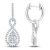 Thumbnail Image 2 of Multi-Diamond Twist Drop Hoop Earrings 1-3/8 ct tw 14K White Gold