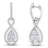 Thumbnail Image 3 of Multi-Diamond Twist Drop Hoop Earrings 1-3/8 ct tw 14K White Gold
