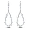 Thumbnail Image 1 of Diamond Scalloped Teardrop Earrings 2 ct tw 14K White Gold