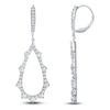 Thumbnail Image 2 of Diamond Scalloped Teardrop Earrings 2 ct tw 14K White Gold