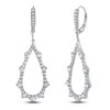 Thumbnail Image 3 of Diamond Scalloped Teardrop Earrings 2 ct tw 14K White Gold