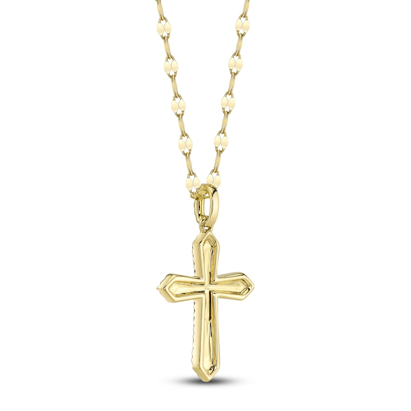 Main Image 2 of Shy Creation Diamond Cross Necklace 1/8 ct tw 14K Yellow Gold SC55026012RD