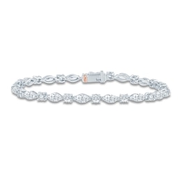 Pnina Tornai Marquise & Round Lab-Grown Diamond Link Bracelet 7-1/4 ct tw 14K White Gold 7"