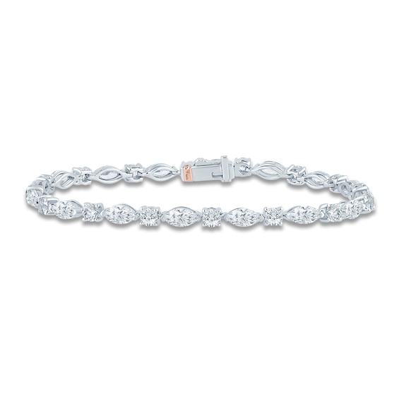 Pnina Tornai Marquise & Round Lab-Grown Diamond Link Bracelet 7-1/4 ct tw 14K White Gold 7"