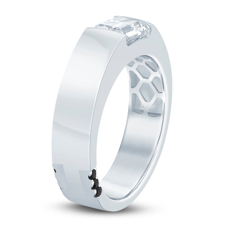 Main Image 2 of Pnina Tornai Men's Emerald-Cut Lab-Grown Diamond Solitaire Anniversary Band 1-5/8 ct tw 14K White Gold