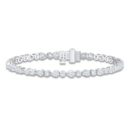 Pear-Shaped & Round-Cut Lab-Grown Diamond Bracelet 2-3/4 ct t 14K White Gold 7"