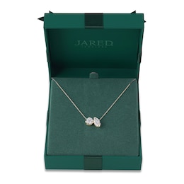 Marquise & Round-Cut Lab-Grown Diamond Two-Stone Necklace 2 ct tw 14K Yellow Gold 18"