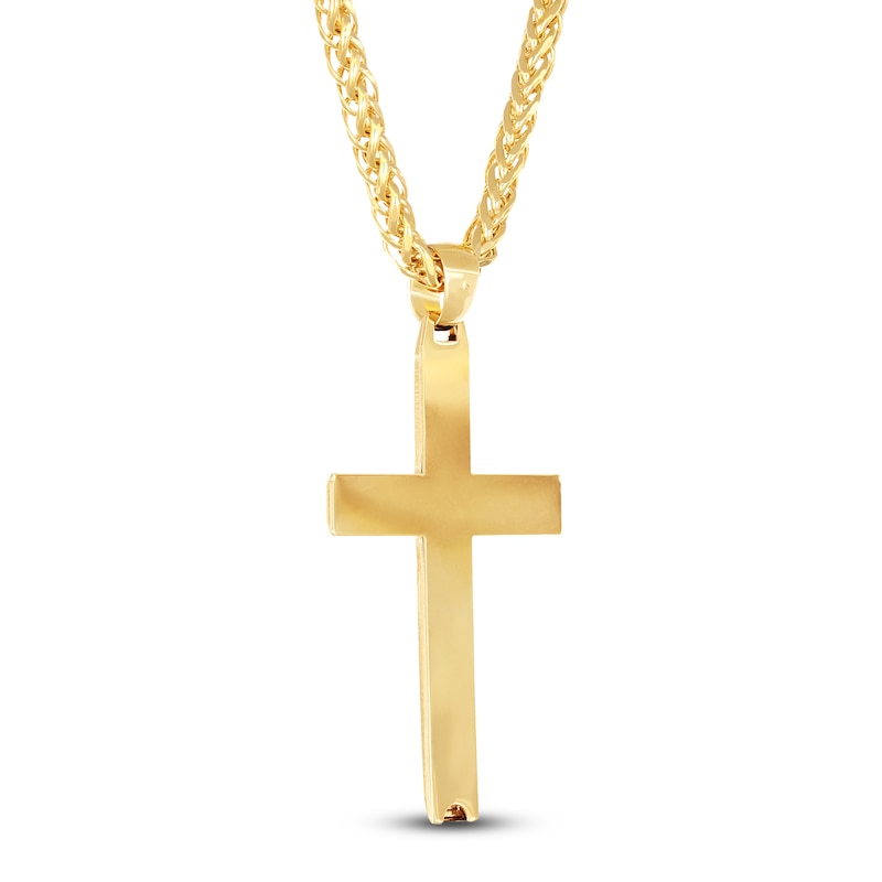 Main Image 3 of Men's Cross Necklace 10K Yellow Gold 22"