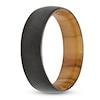 Thumbnail Image 2 of Men's 8mm Satin-Finish Wedding Band Black Zirconium & Olive Wood Sleeve